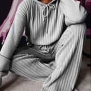 Ribbed Hooded‎ Pajama Lounge Set | L–XXL